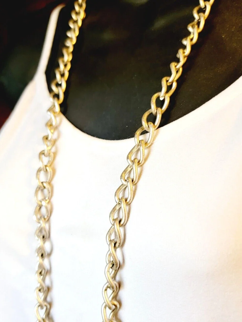 Thick Pewter-tone Chain Necklace 40